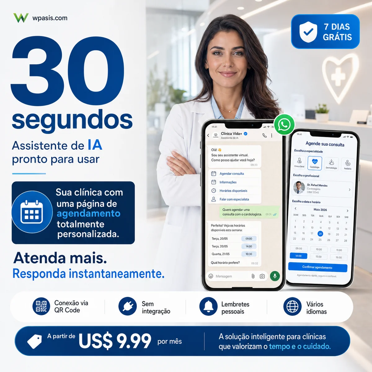 WpAsis s01-health-clinic sistema de agendamento WhatsApp AI