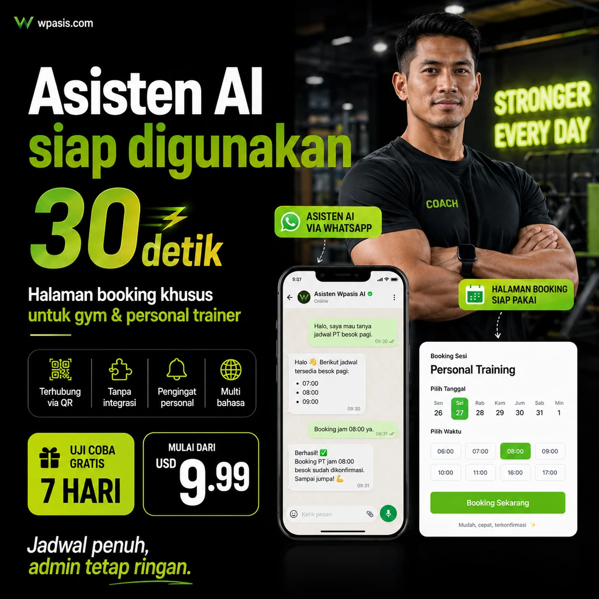 WpAsis s02-fitness-personal sistem janji WhatsApp AI
