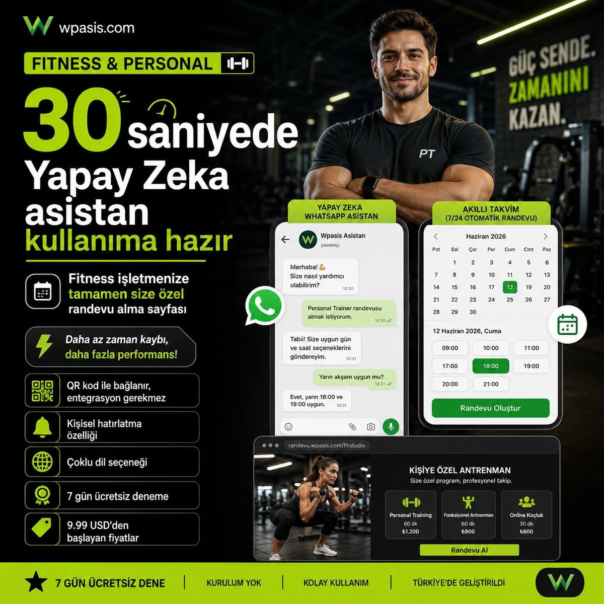 WpAsis s02-fitness-personal WhatsApp AI randevu sistemi