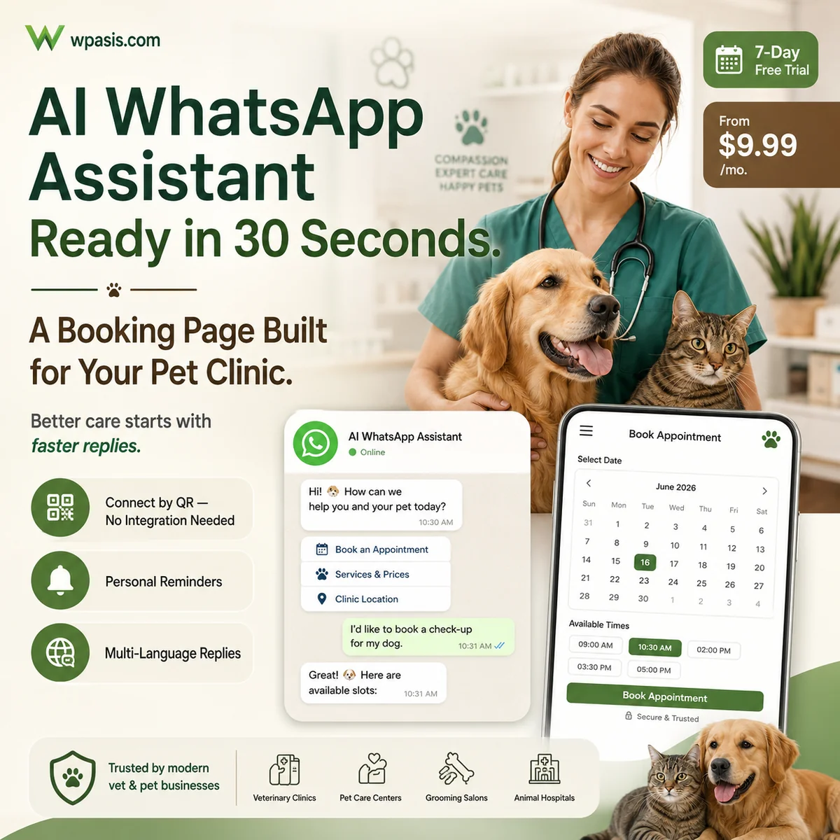 WpAsis s03-veterinary-pet WhatsApp AI appointment system