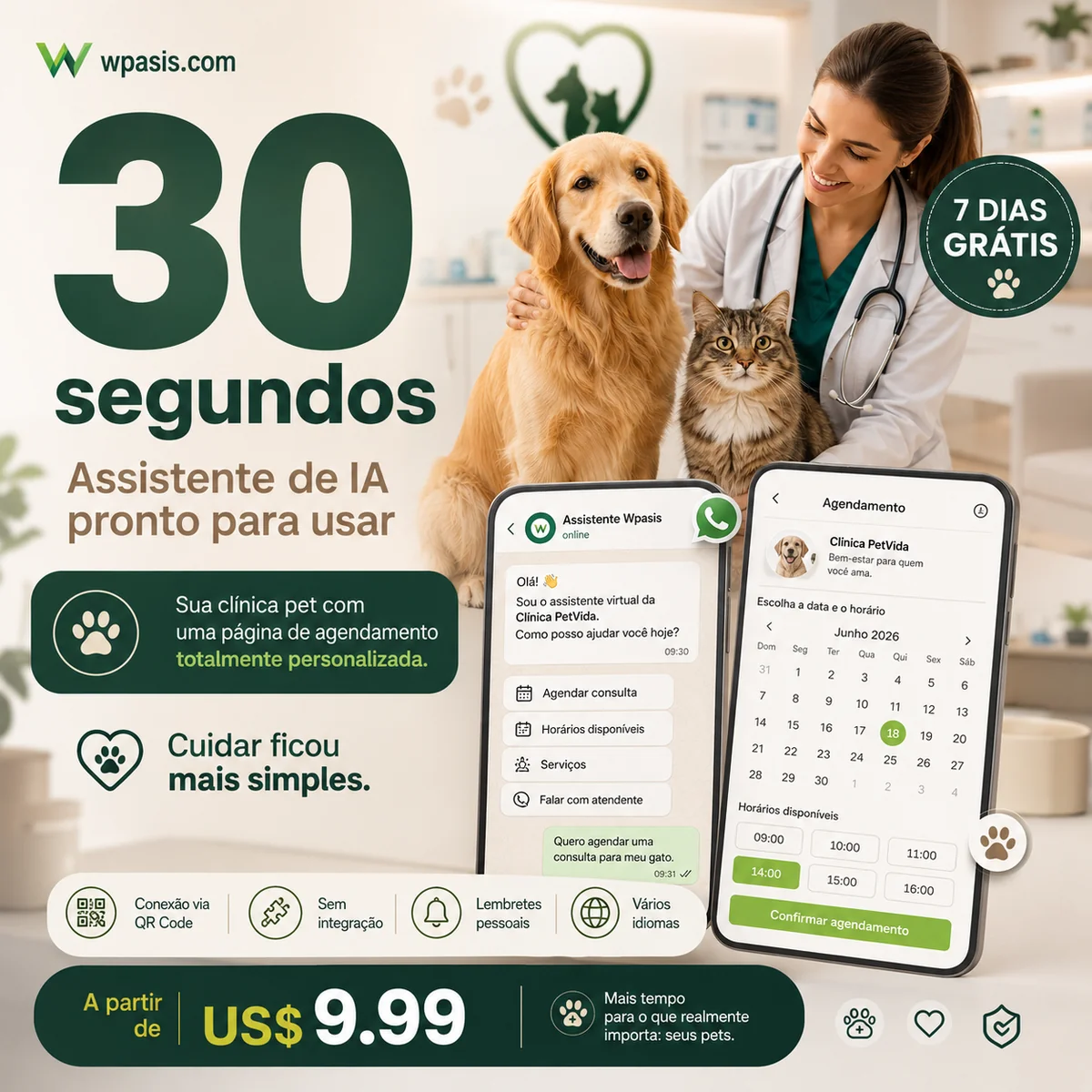 WpAsis s03-veterinary-pet sistema de agendamento WhatsApp AI