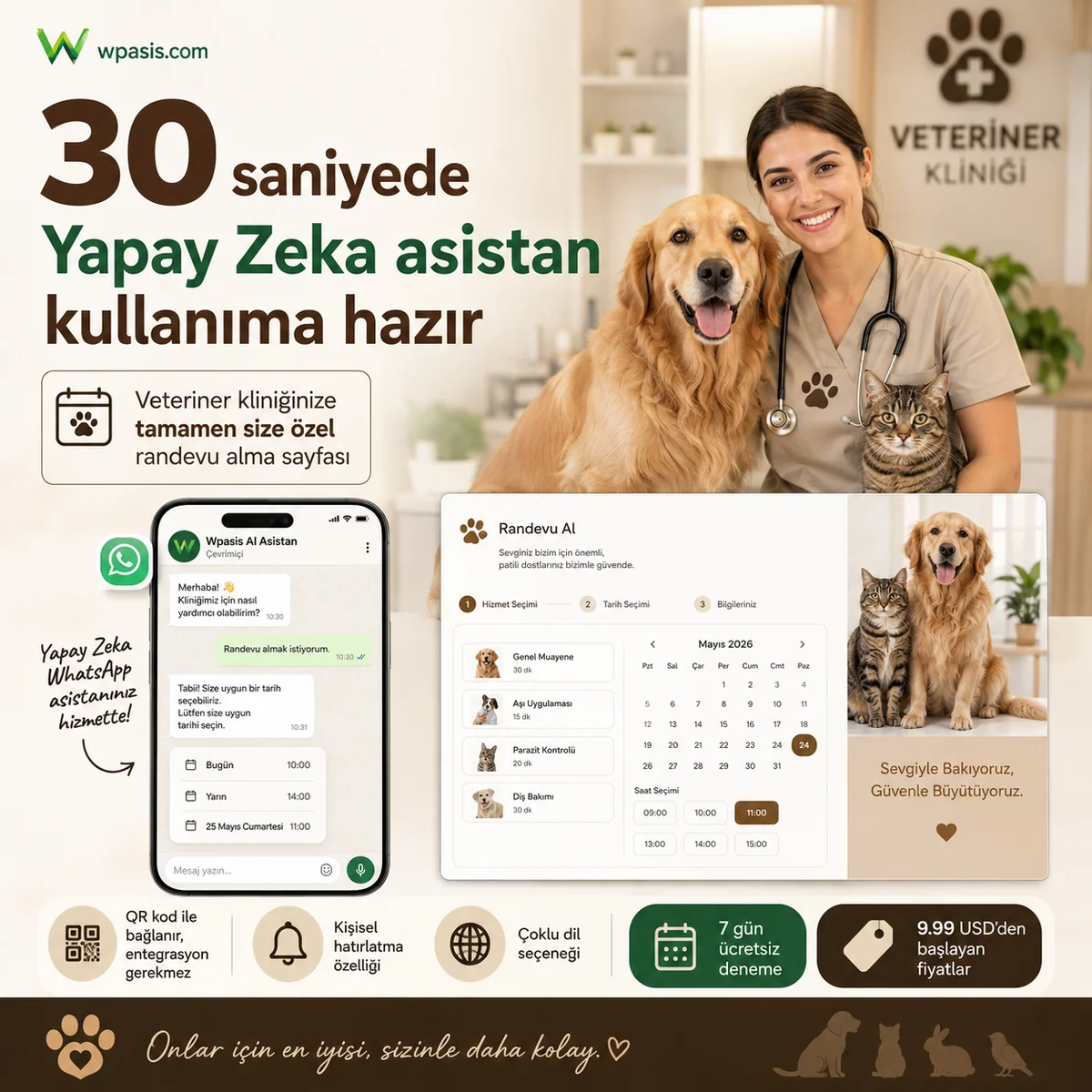 WpAsis s03-veterinary-pet WhatsApp AI randevu sistemi