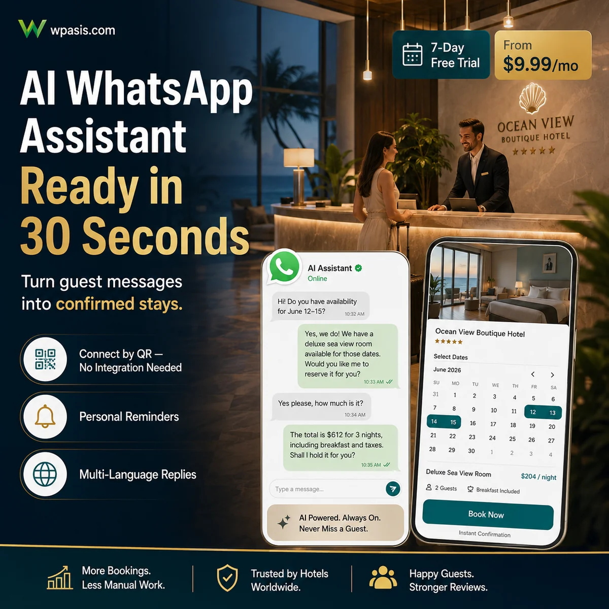 WpAsis s04-hotel-hospitality WhatsApp AI appointment system