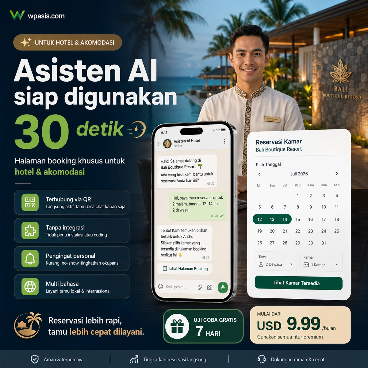 WpAsis s04-hotel-hospitality sistem janji WhatsApp AI