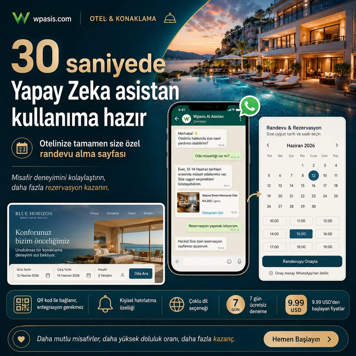 WpAsis s04-hotel-hospitality WhatsApp AI randevu sistemi
