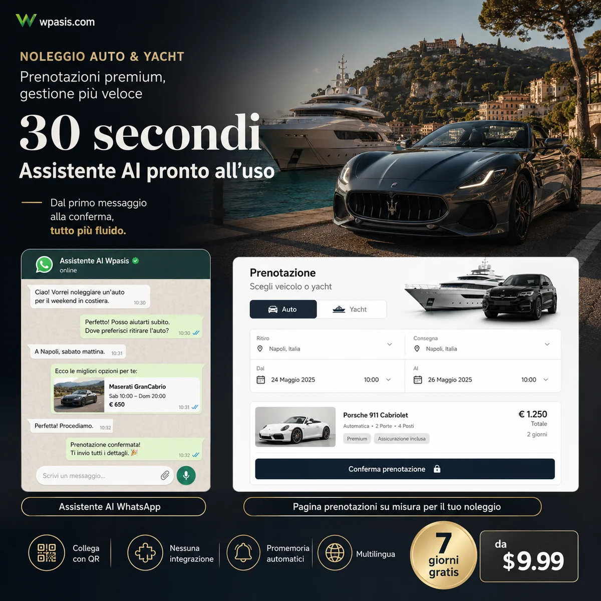WpAsis s05-vehicle-yacht-rental sistema appuntamenti WhatsApp AI