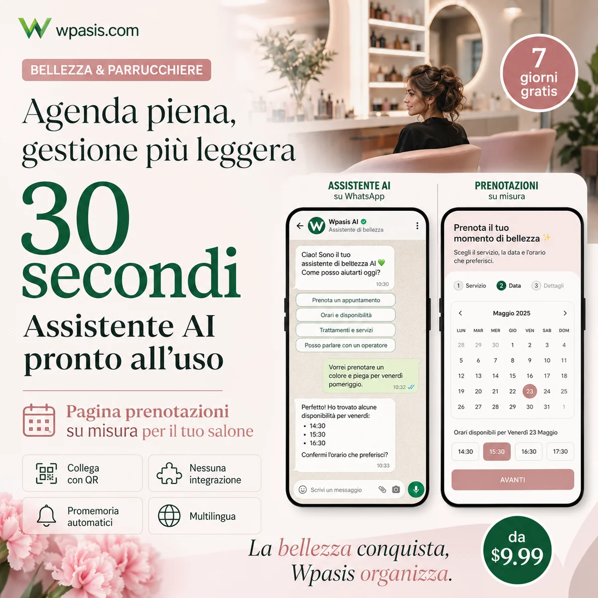WpAsis s07-beauty-hair-salon sistema appuntamenti WhatsApp AI