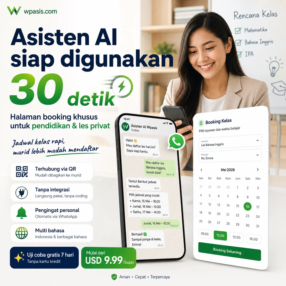 WpAsis s08-education-tutoring sistem janji WhatsApp AI