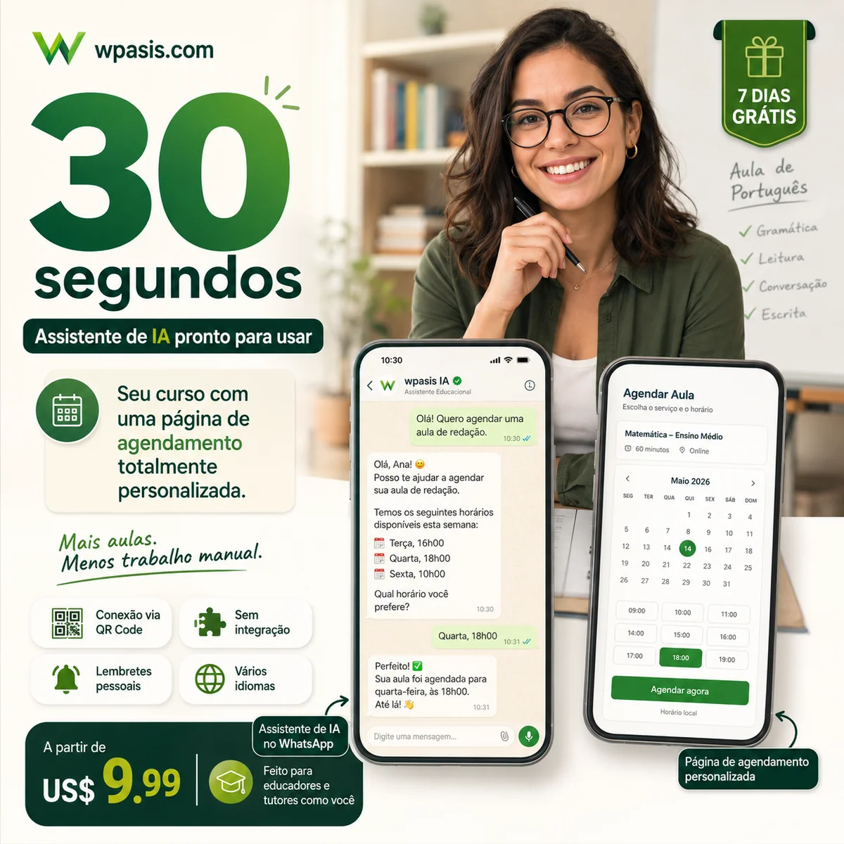 WpAsis s08-education-tutoring sistema de agendamento WhatsApp AI
