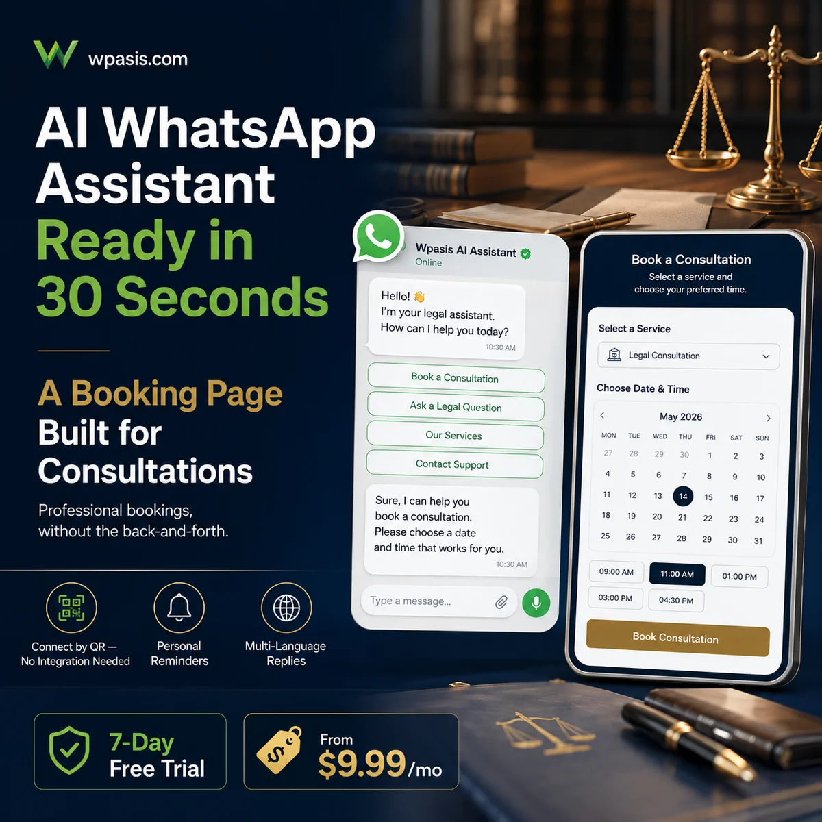 WpAsis s09-law-consulting WhatsApp AI appointment system