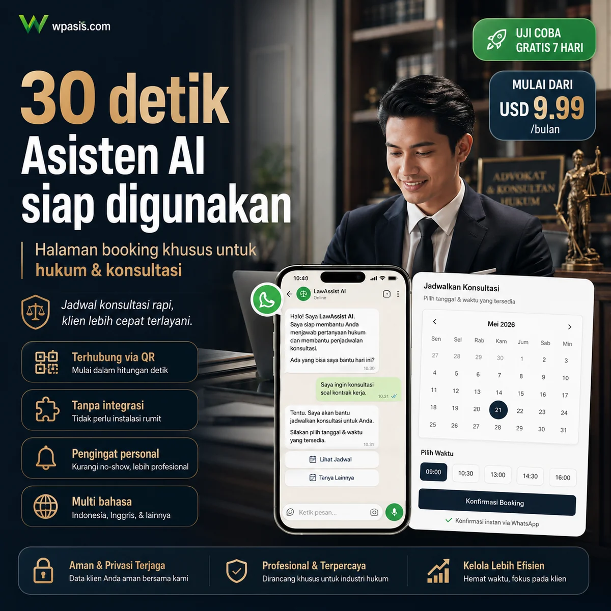 WpAsis s09-law-consulting sistem janji WhatsApp AI