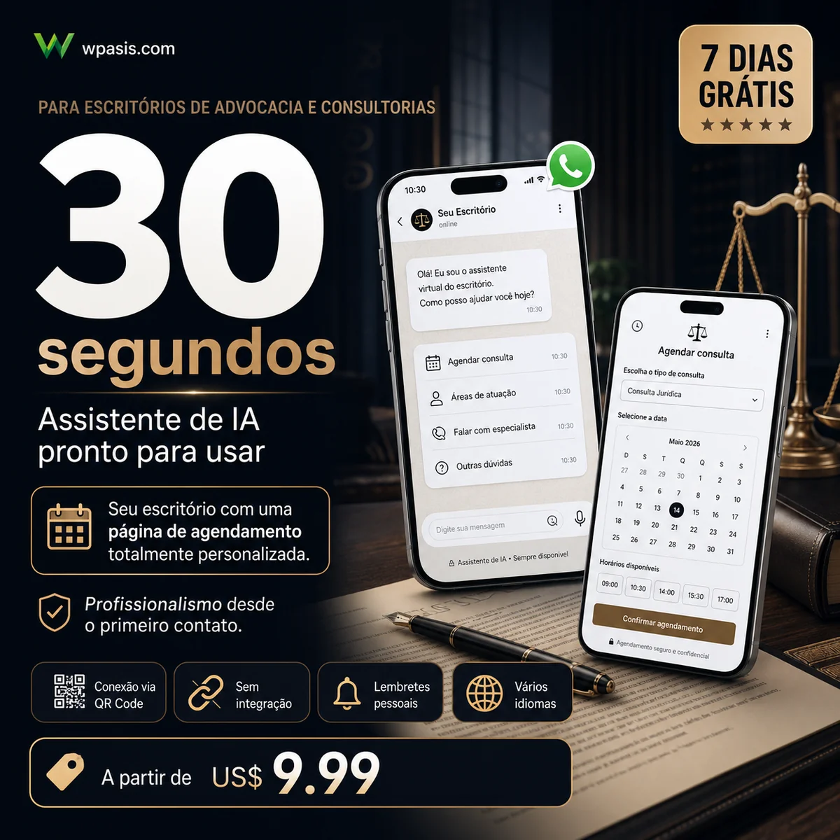WpAsis s09-law-consulting sistema de agendamento WhatsApp AI