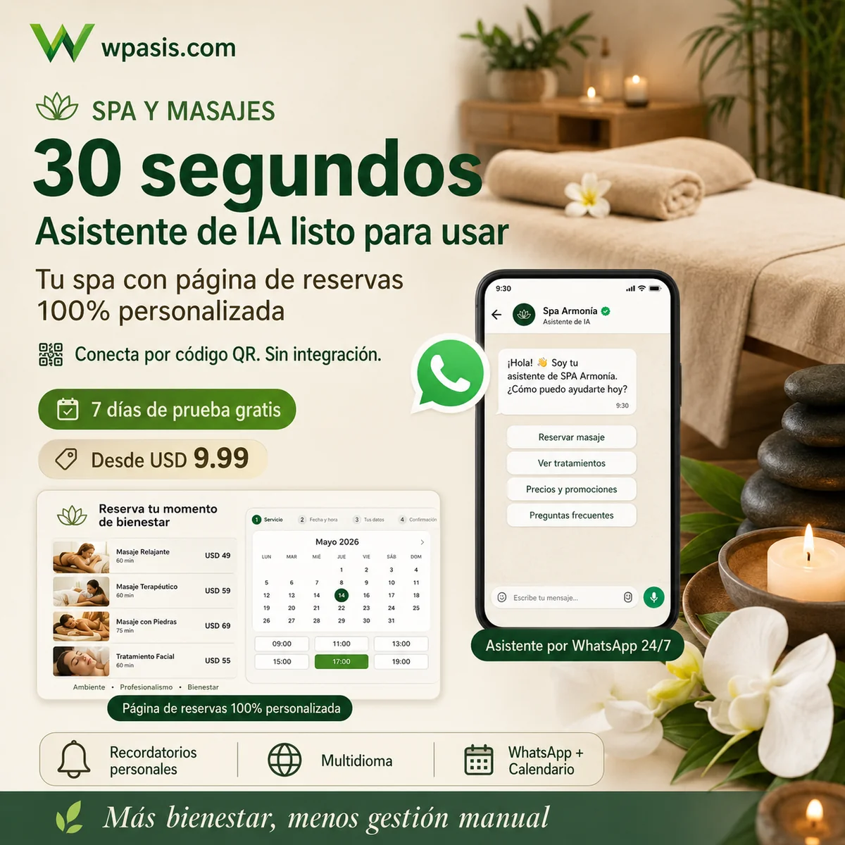 WpAsis s10-spa-massage sistema de citas WhatsApp AI