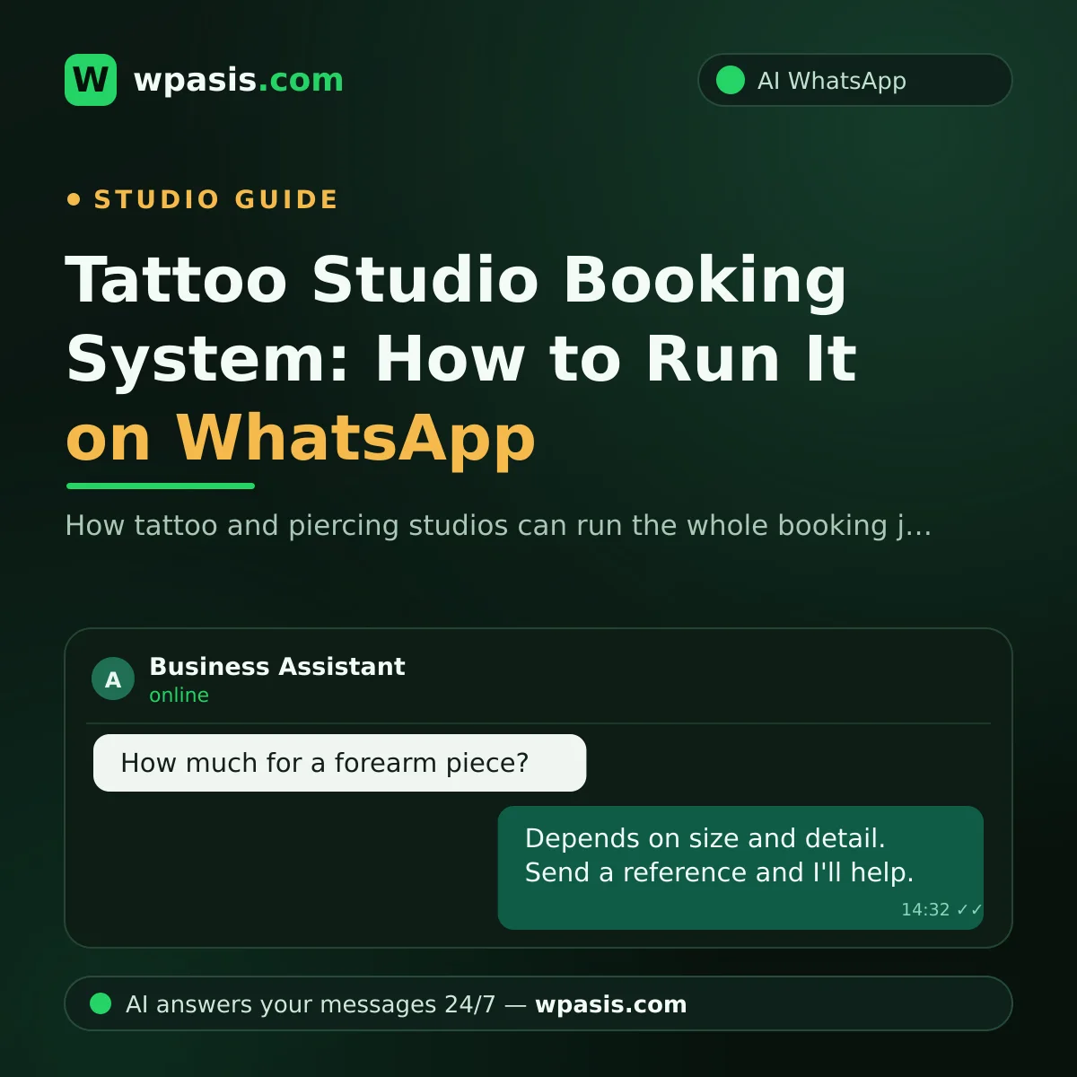 Tattoo Studio Booking System: How to Run It on WhatsApp