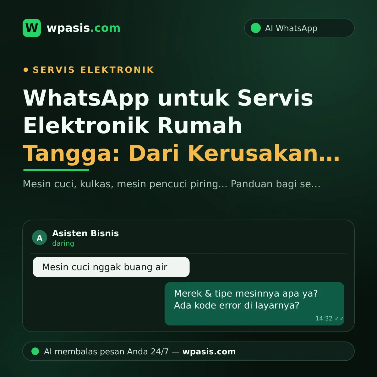 WhatsApp untuk Servis Elektronik Rumah Tangga: Dari Kerusakan ke Jadwal