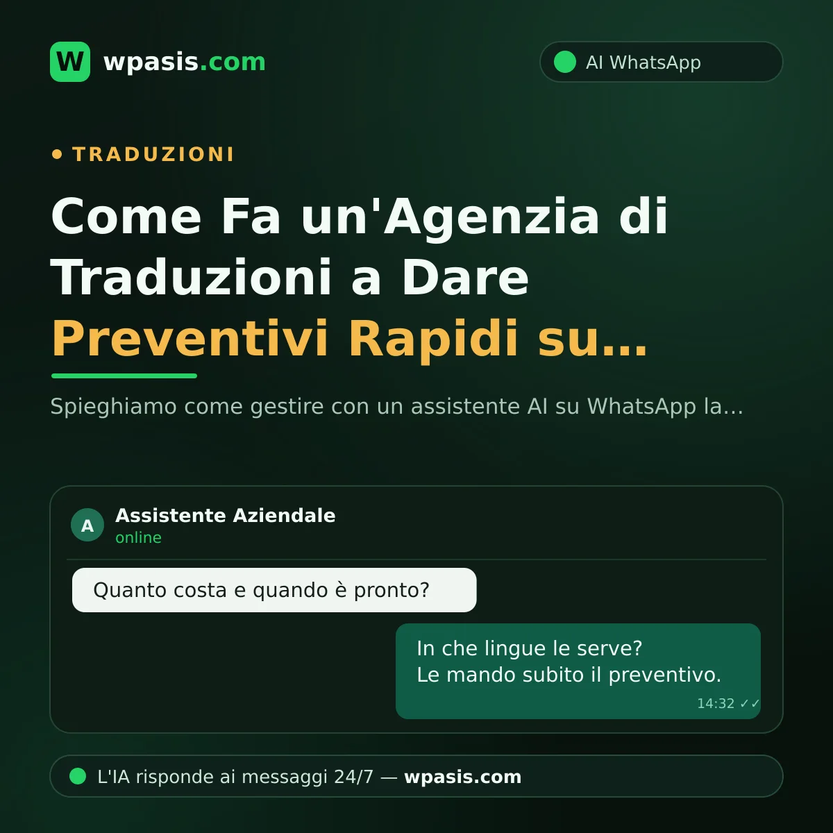 Come Fa un'Agenzia di Traduzioni a Dare Preventivi Rapidi su WhatsApp?