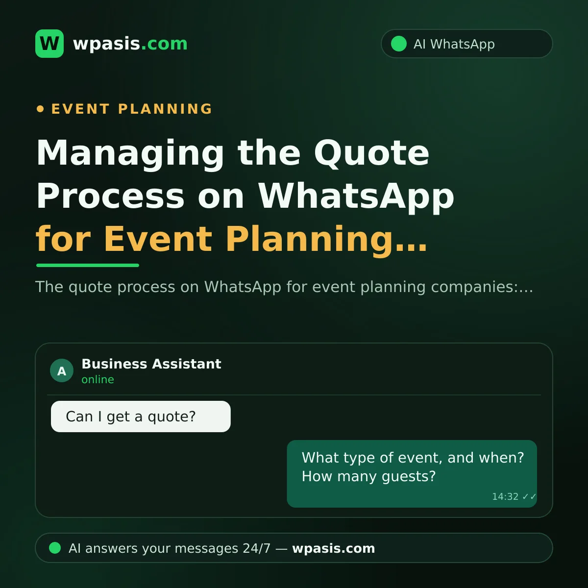 Managing the Quote Process on WhatsApp for Event Planning Companies