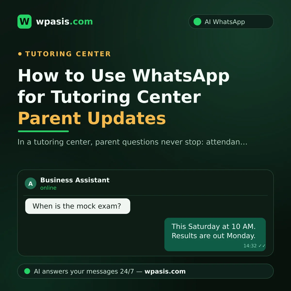 How to Use WhatsApp for Tutoring Center Parent Updates
