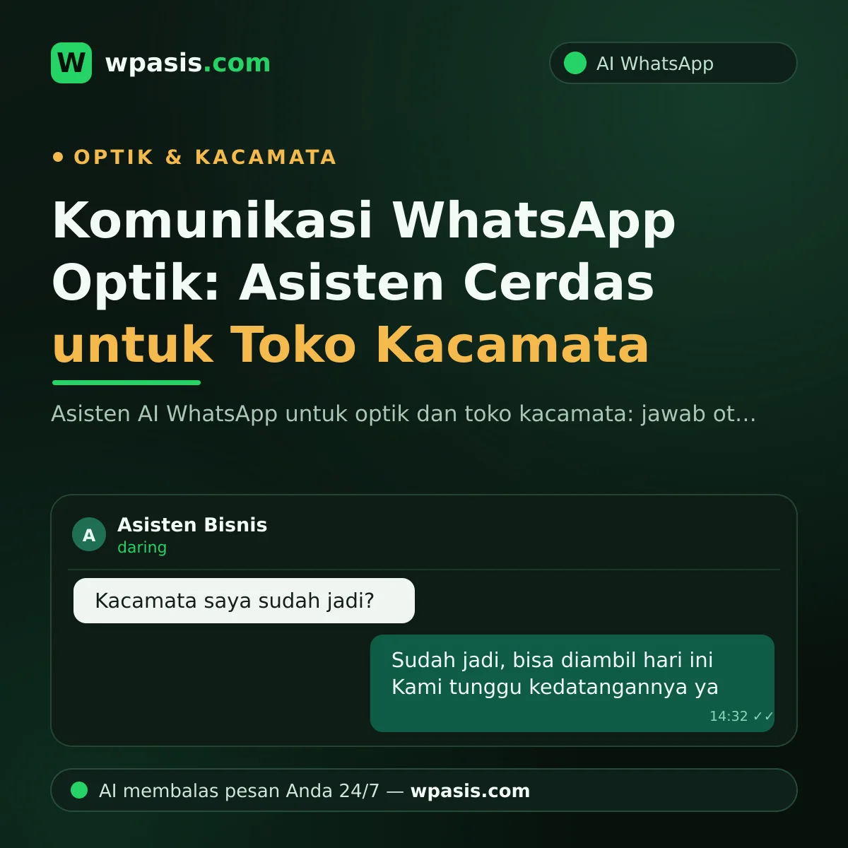 Komunikasi WhatsApp Optik: Asisten Cerdas untuk Toko Kacamata