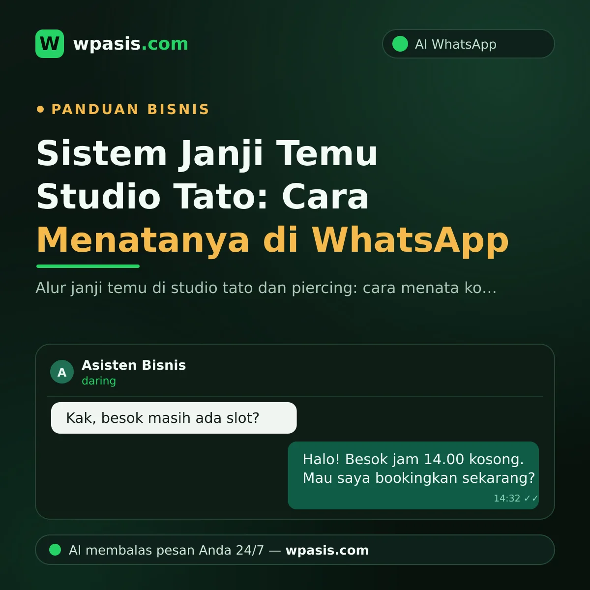 Sistem Janji Temu Studio Tato: Cara Menatanya di WhatsApp