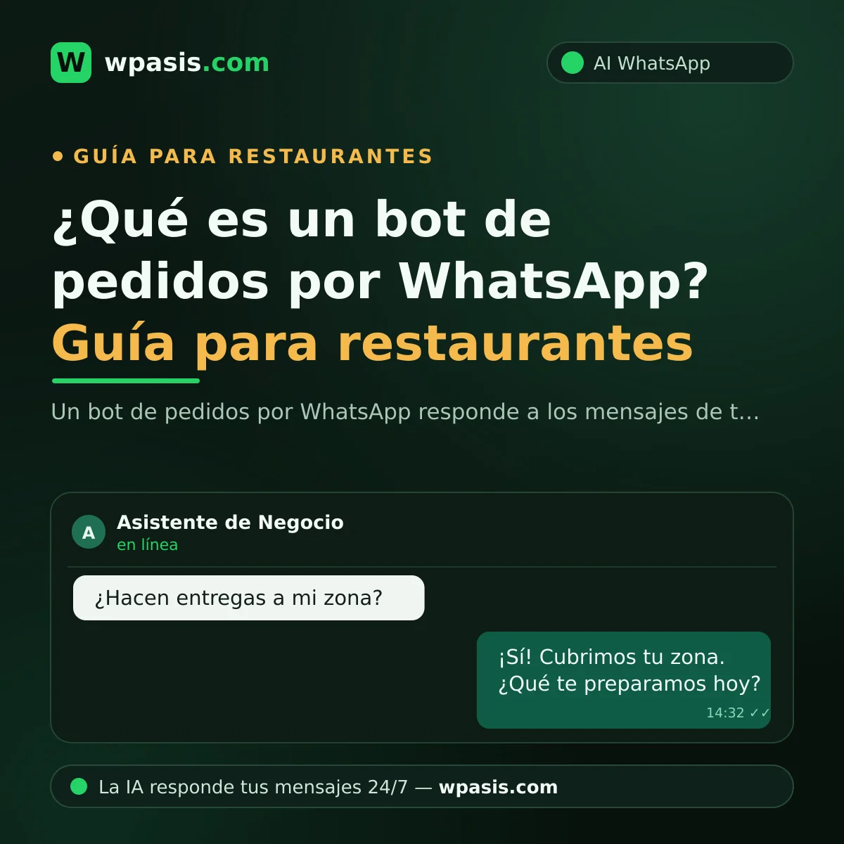 ¿Qué es un bot de pedidos por WhatsApp? Guía para restaurantes