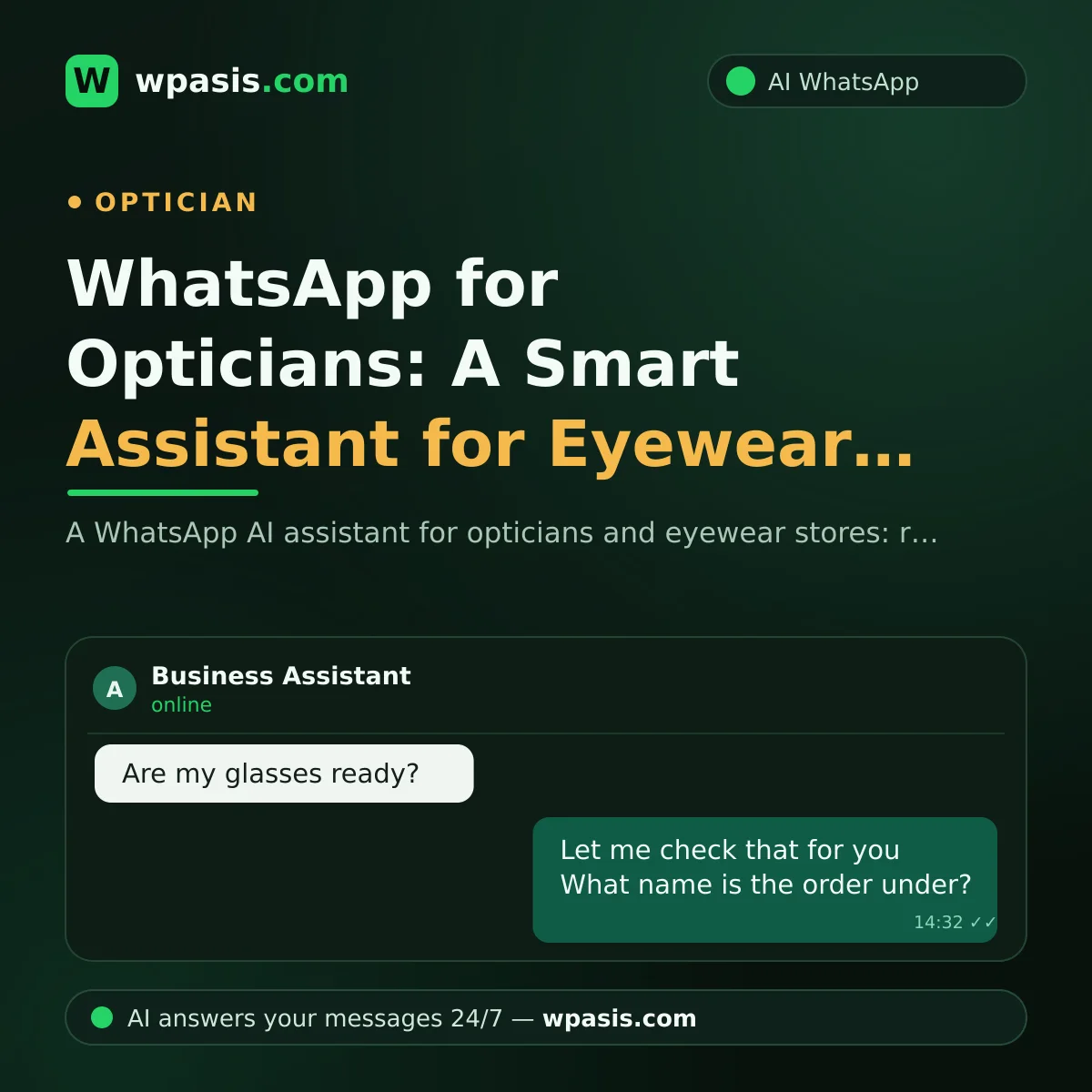 WhatsApp for Opticians: A Smart Assistant for Eyewear Stores