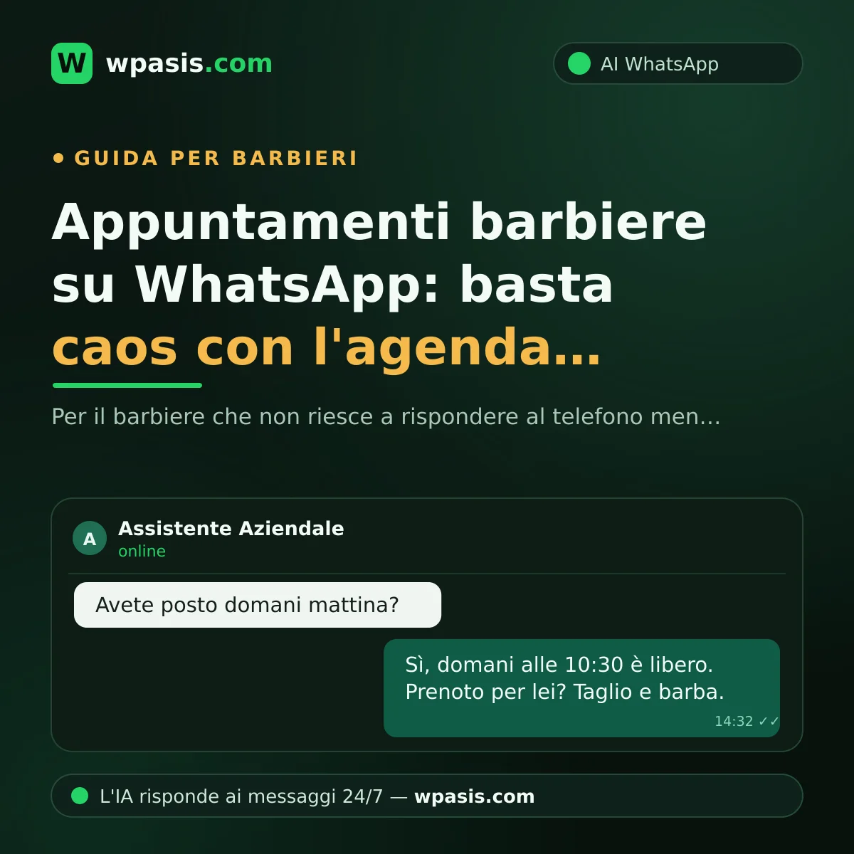 Appuntamenti barbiere su WhatsApp: basta caos con l'agenda cartacea