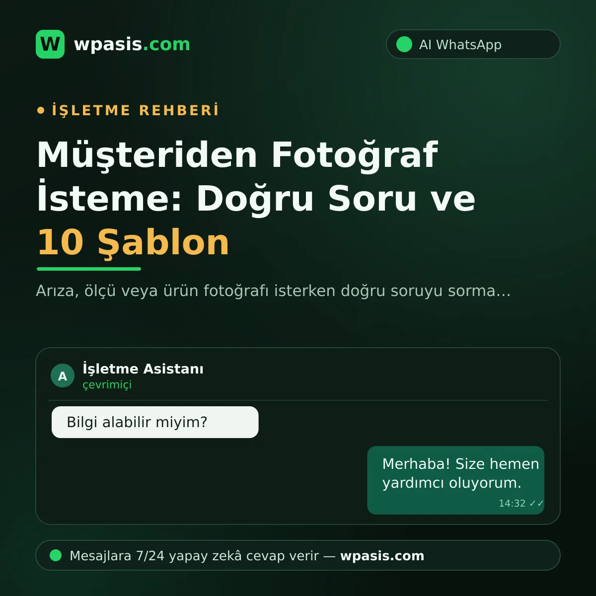 Müşteriden Fotoğraf İsteme: Doğru Soru ve 10 Şablon