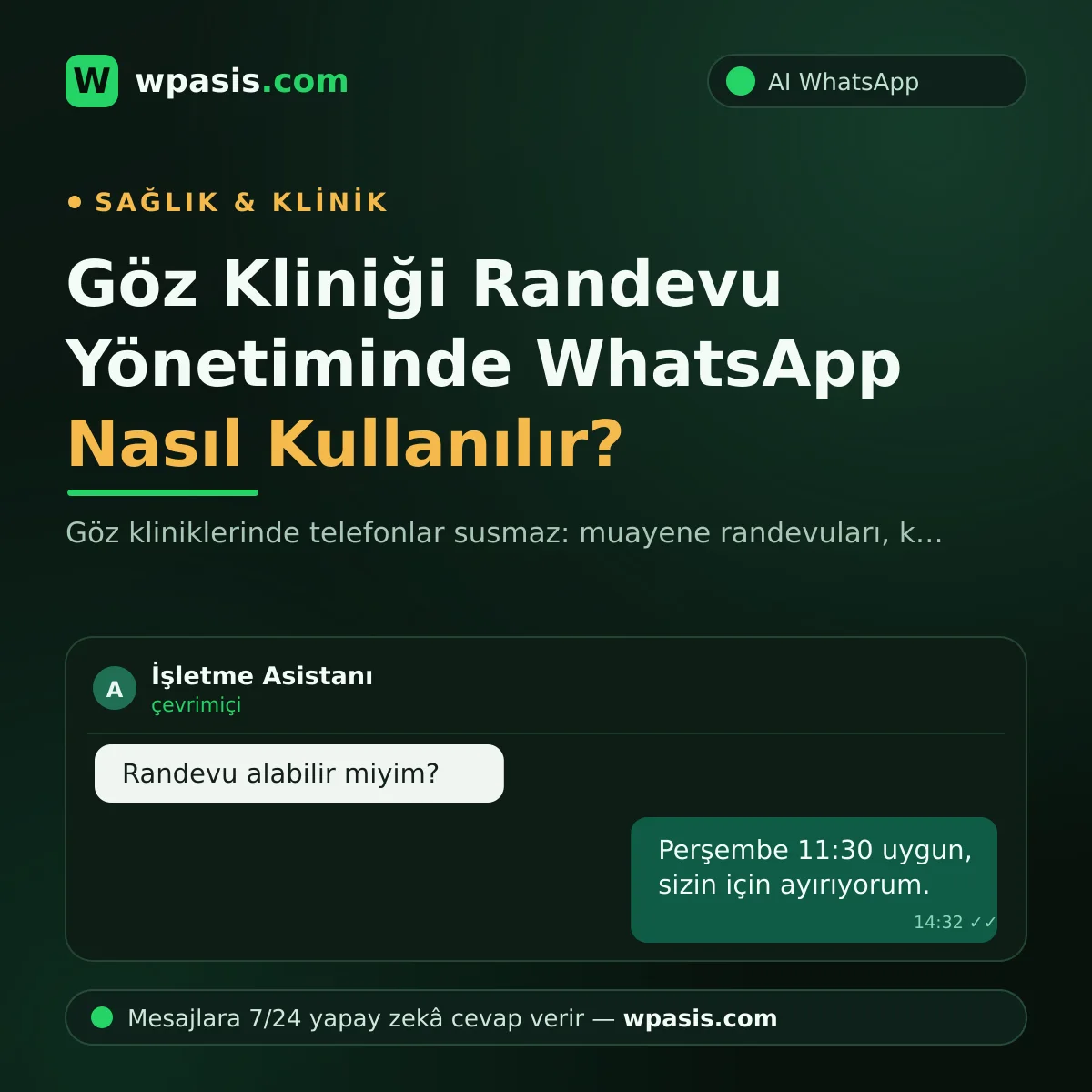 Göz Kliniği Randevu Yönetiminde WhatsApp Nasıl Kullanılır?