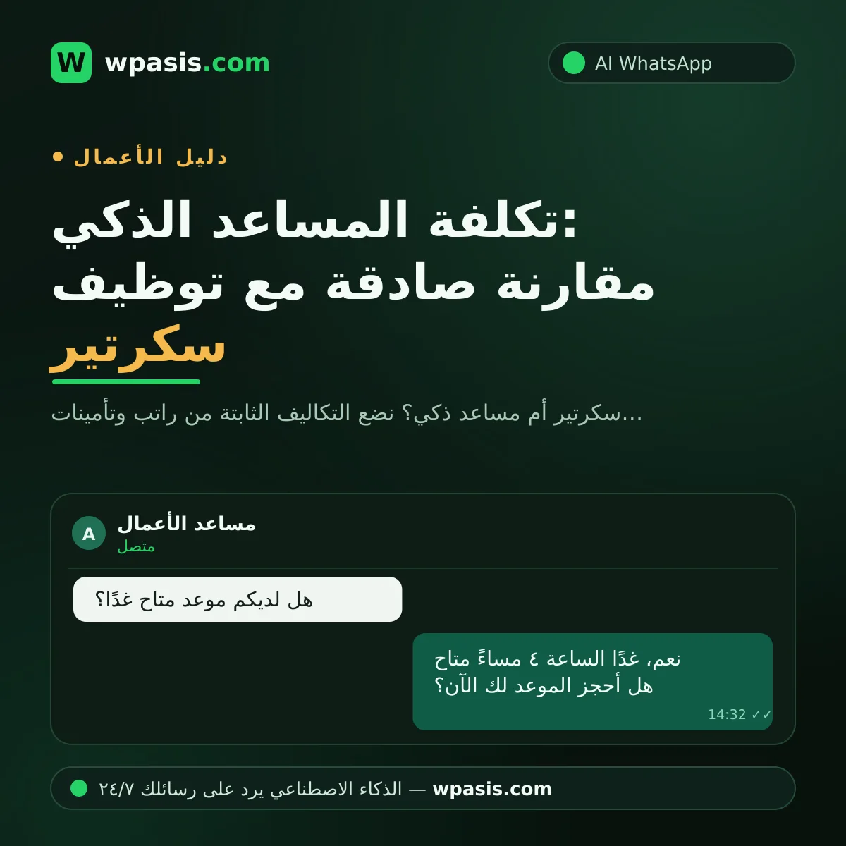 تكلفة المساعد الذكي: مقارنة صادقة مع توظيف سكرتير
