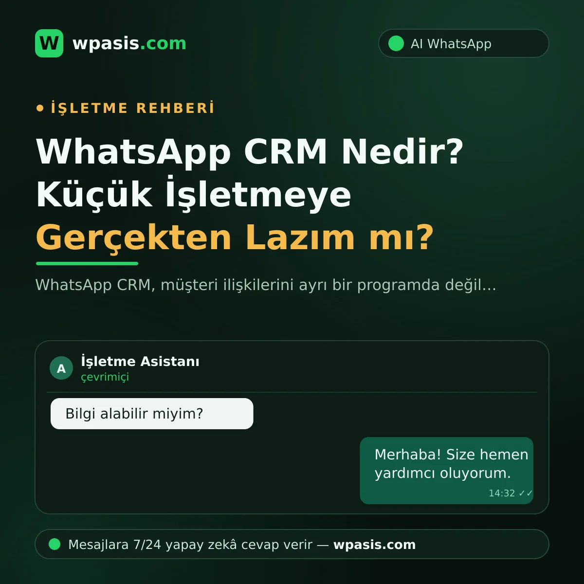 WhatsApp CRM Nedir? Küçük İşletmeye Gerçekten Lazım mı?