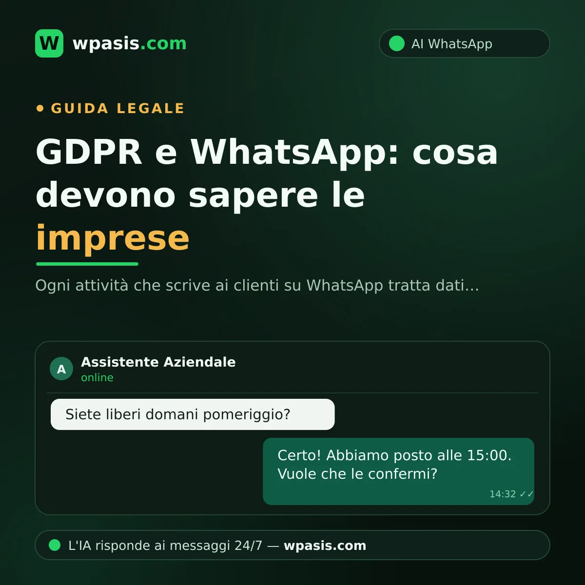 GDPR e WhatsApp: cosa devono sapere le imprese