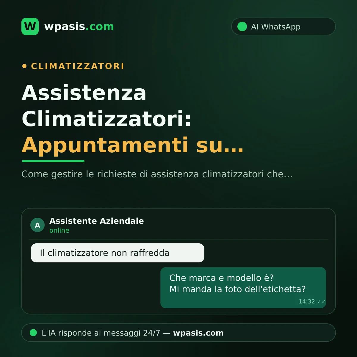 Assistenza Climatizzatori: Appuntamenti su WhatsApp