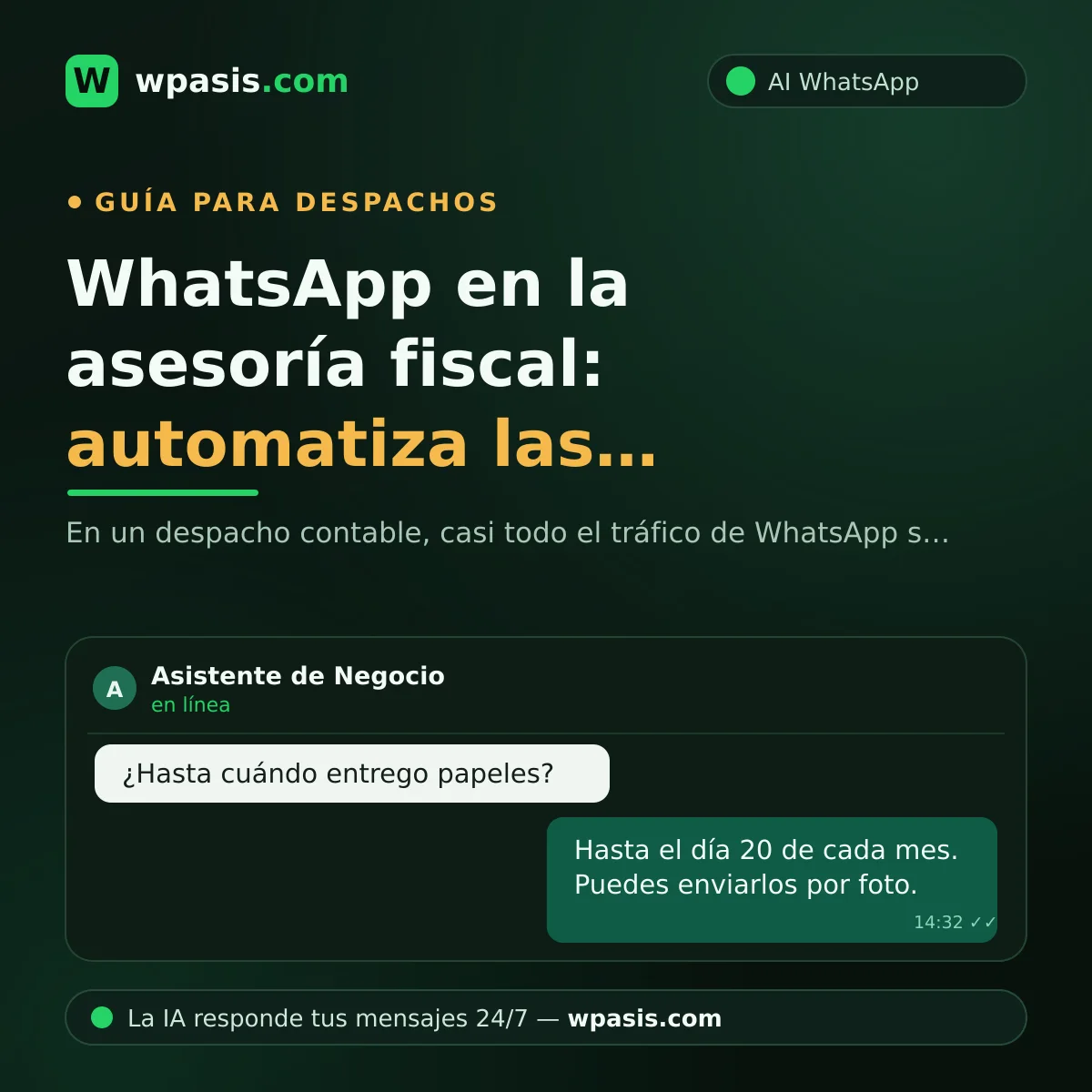 WhatsApp en la asesoría fiscal: automatiza las consultas repetidas