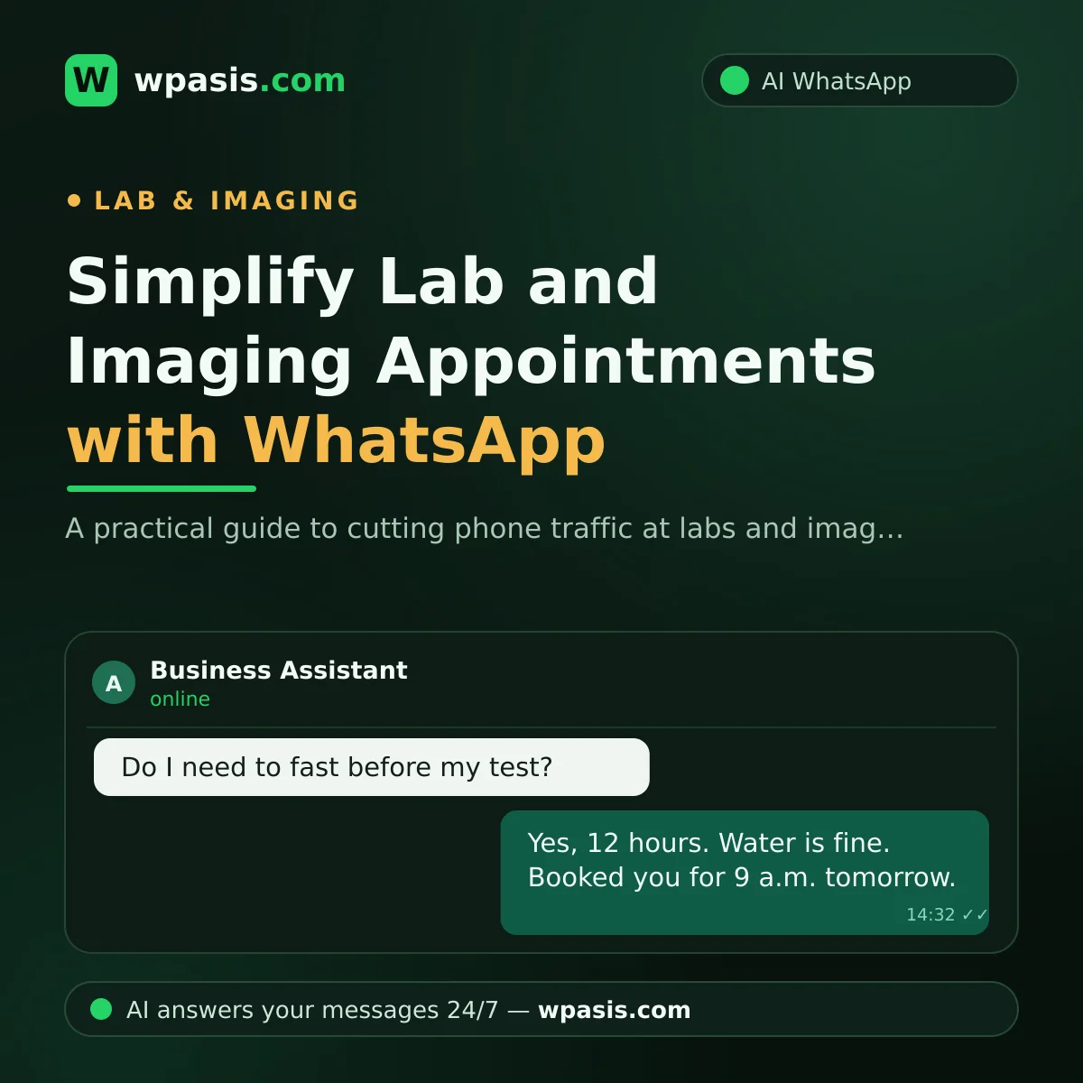 Simplify Lab and Imaging Appointments with WhatsApp