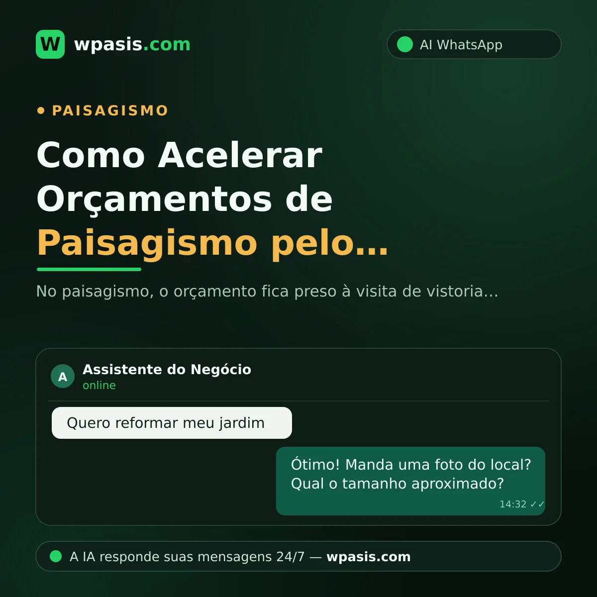 Como Acelerar Orçamentos de Paisagismo pelo WhatsApp
