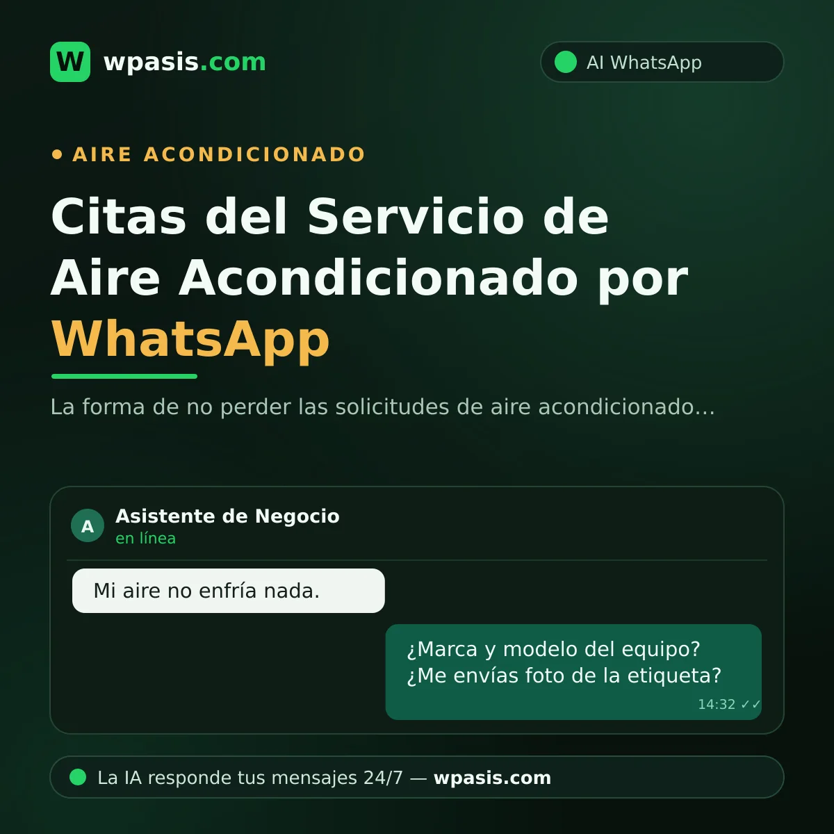 Citas del Servicio de Aire Acondicionado por WhatsApp