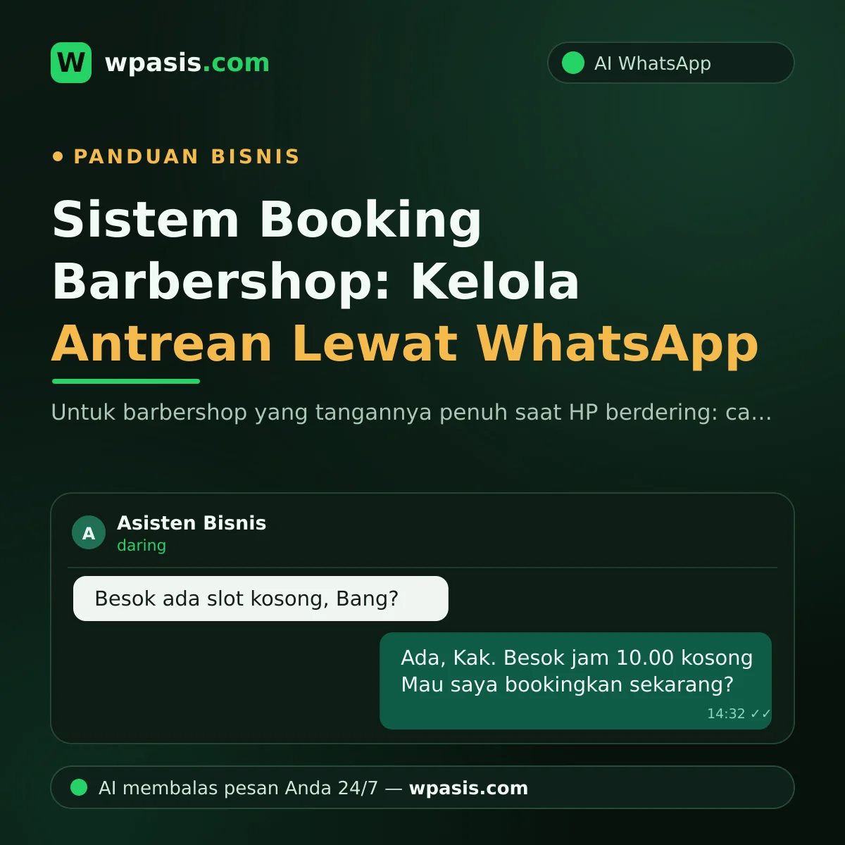 Sistem Booking Barbershop: Kelola Antrean Lewat WhatsApp