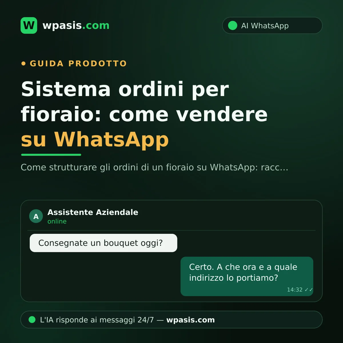 Sistema ordini per fioraio: come vendere su WhatsApp