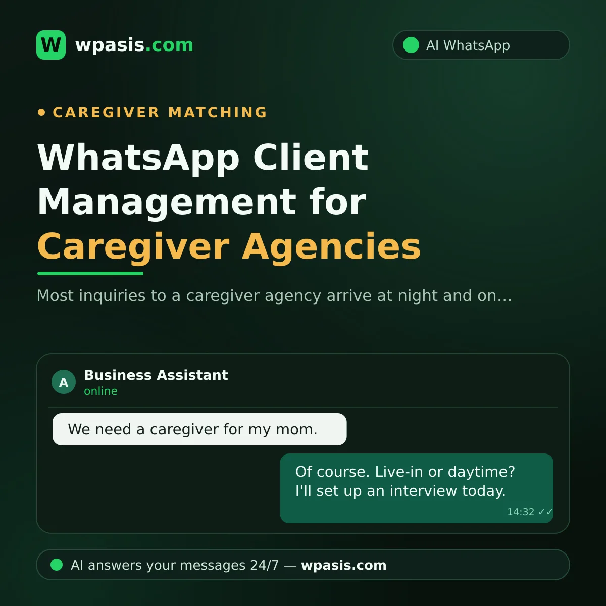 WhatsApp Client Management for Caregiver Agencies