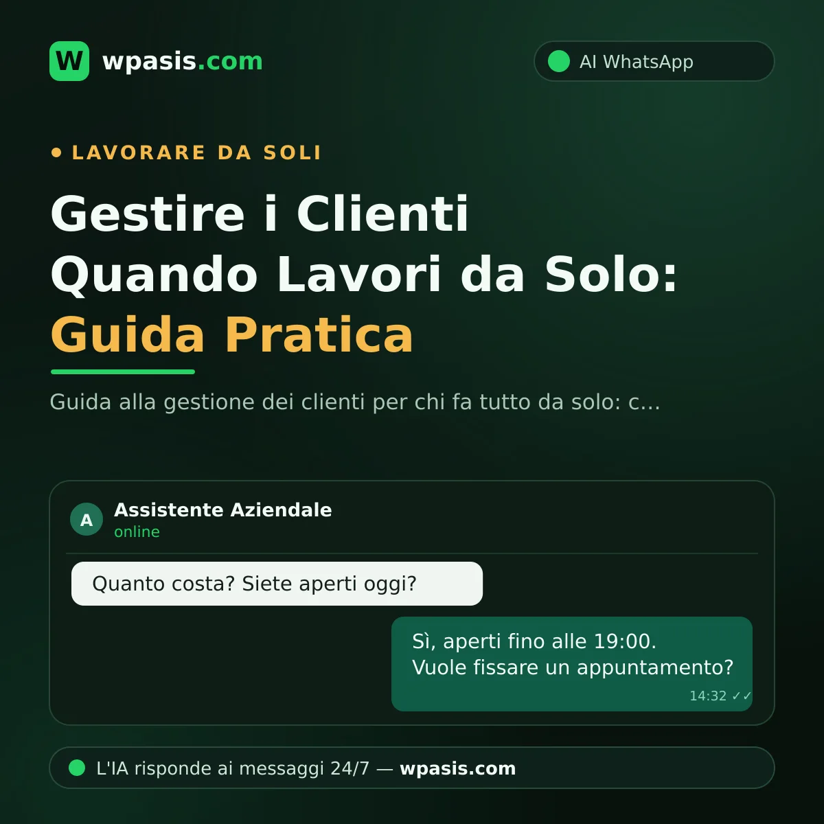Gestire i Clienti Quando Lavori da Solo: Guida Pratica