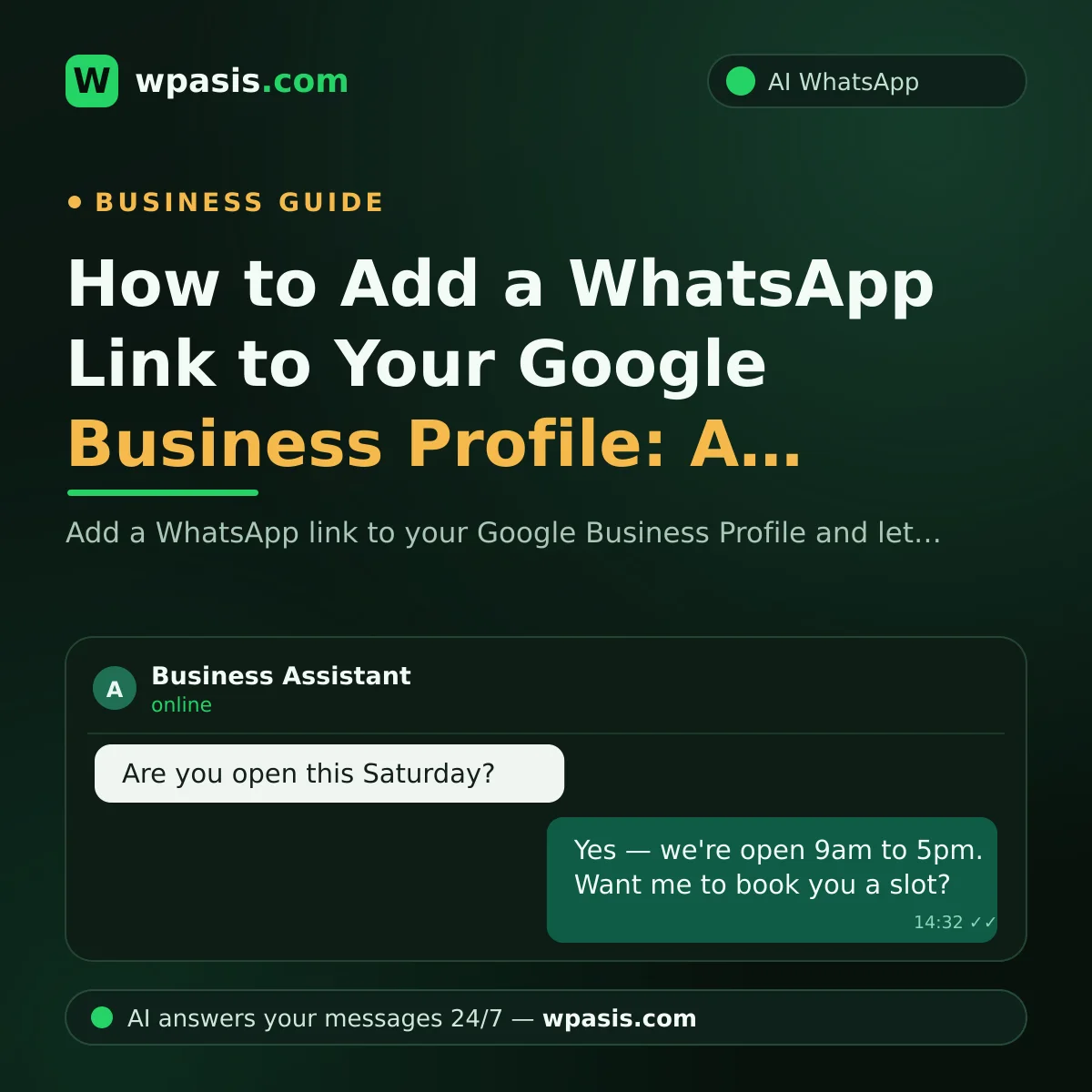 How to Add a WhatsApp Link to Your Google Business Profile: A Step-by-Step Guide