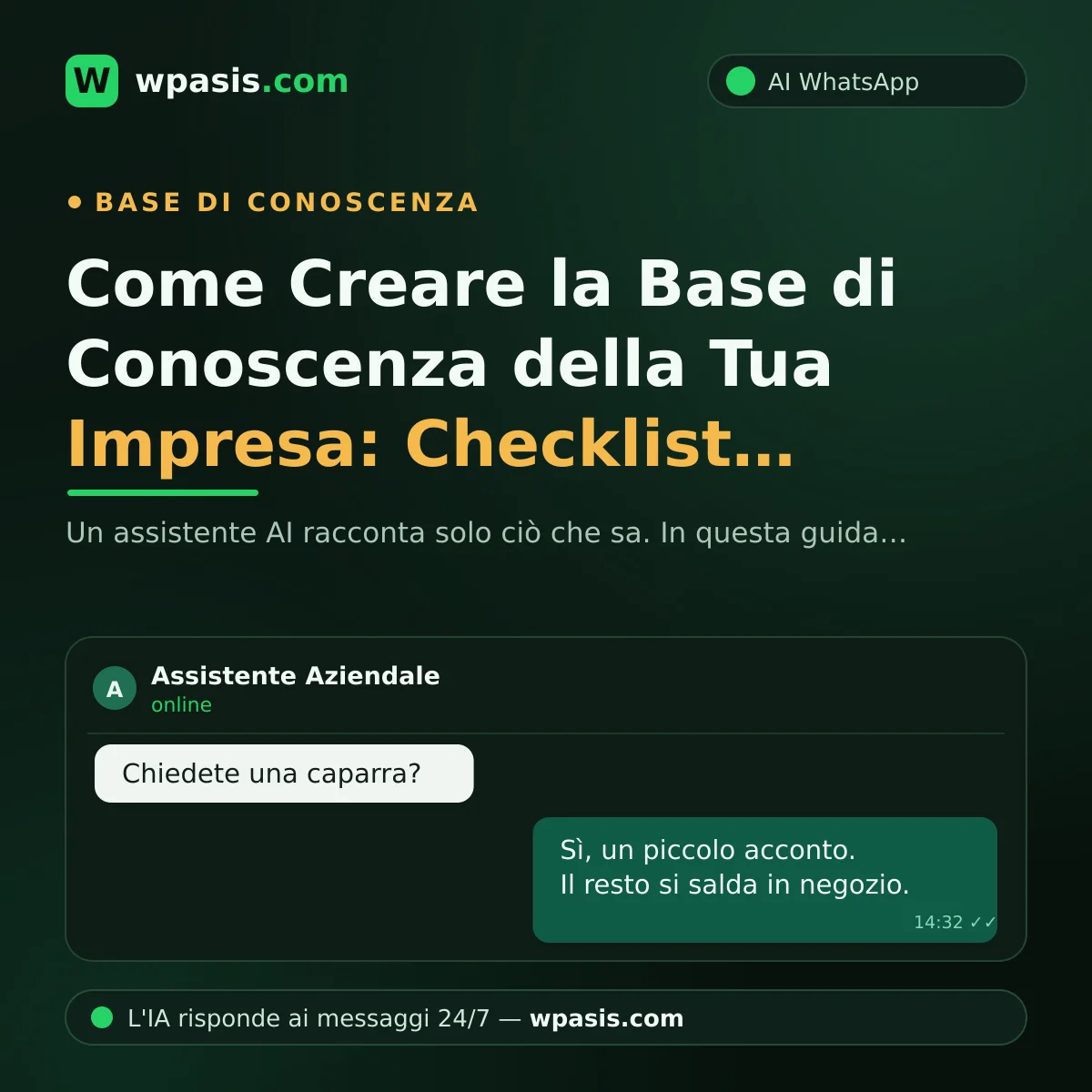 Come Creare la Base di Conoscenza della Tua Impresa: Checklist Pratica