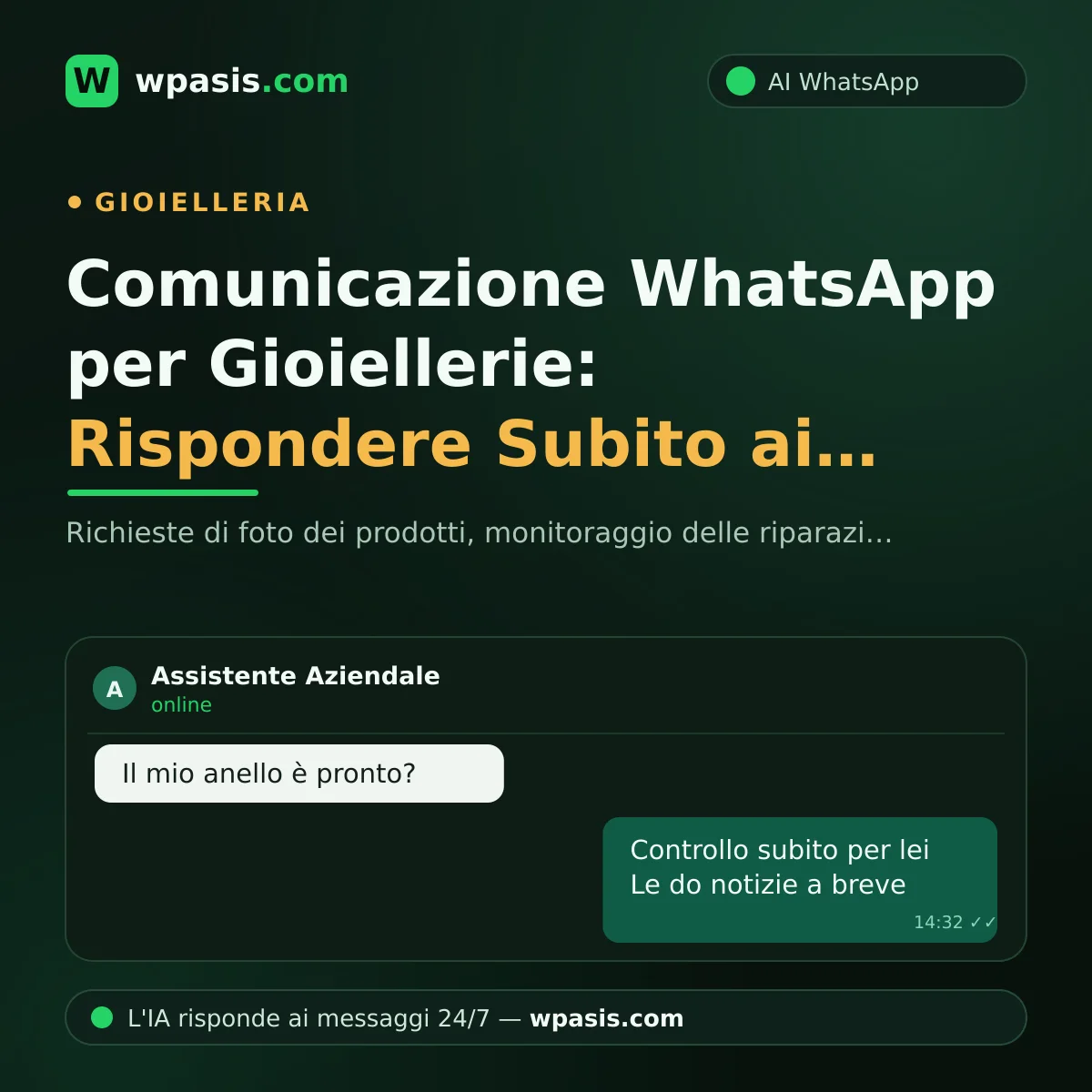 Comunicazione WhatsApp per Gioiellerie: Rispondere Subito ai Clienti