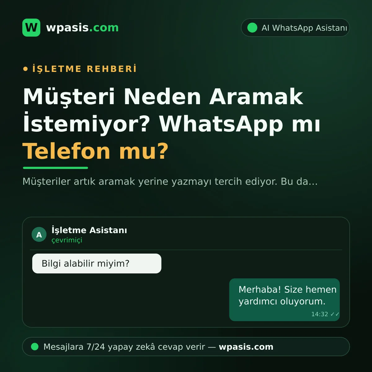 Müşteri Neden Aramak İstemiyor? WhatsApp mı Telefon mu?