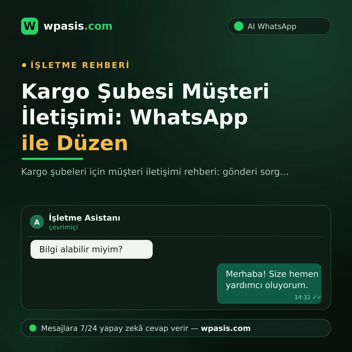 Kargo Şubesi Müşteri İletişimi: WhatsApp ile Düzen