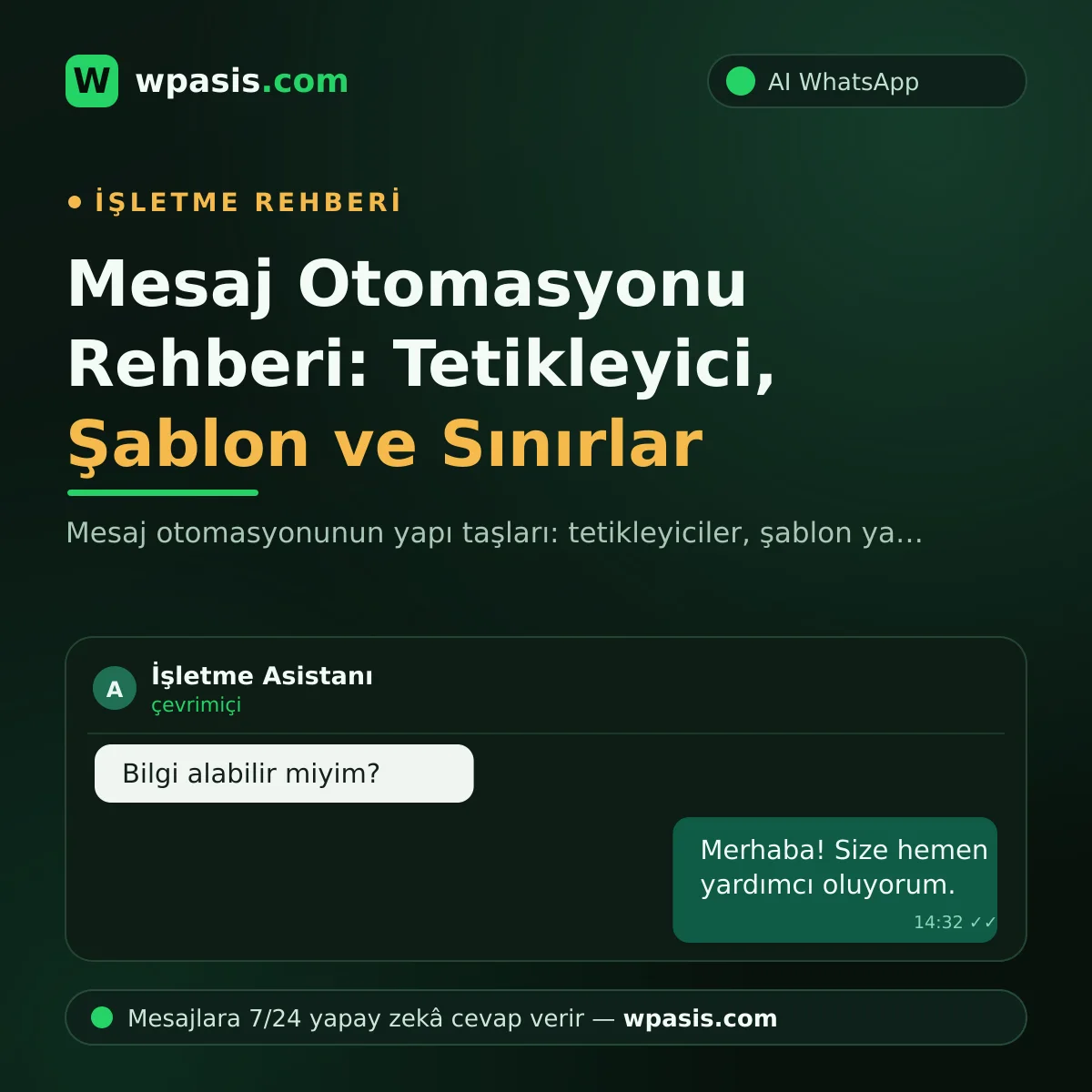Mesaj Otomasyonu Rehberi: Tetikleyici, Şablon ve Sınırlar