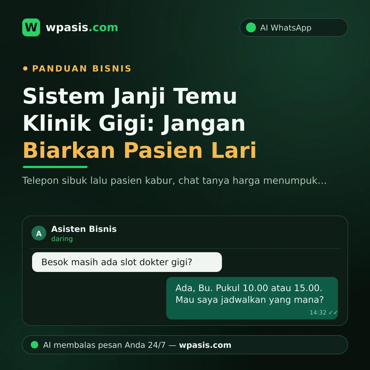 Sistem Janji Temu Klinik Gigi: Jangan Biarkan Pasien Lari