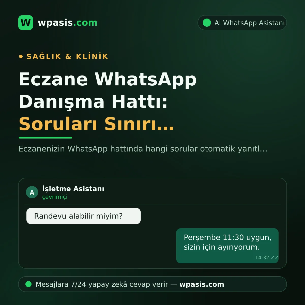 Eczane WhatsApp Danışma Hattı: Soruları Sınırı Aşmadan Yanıtlayın