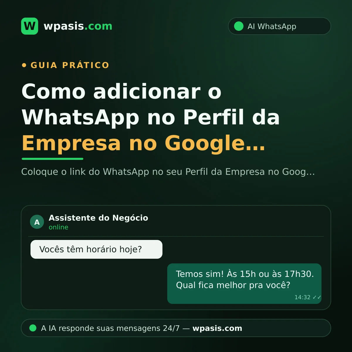 Como adicionar o WhatsApp no Perfil da Empresa no Google: guia passo a passo